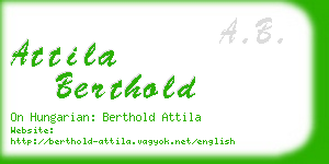 attila berthold business card